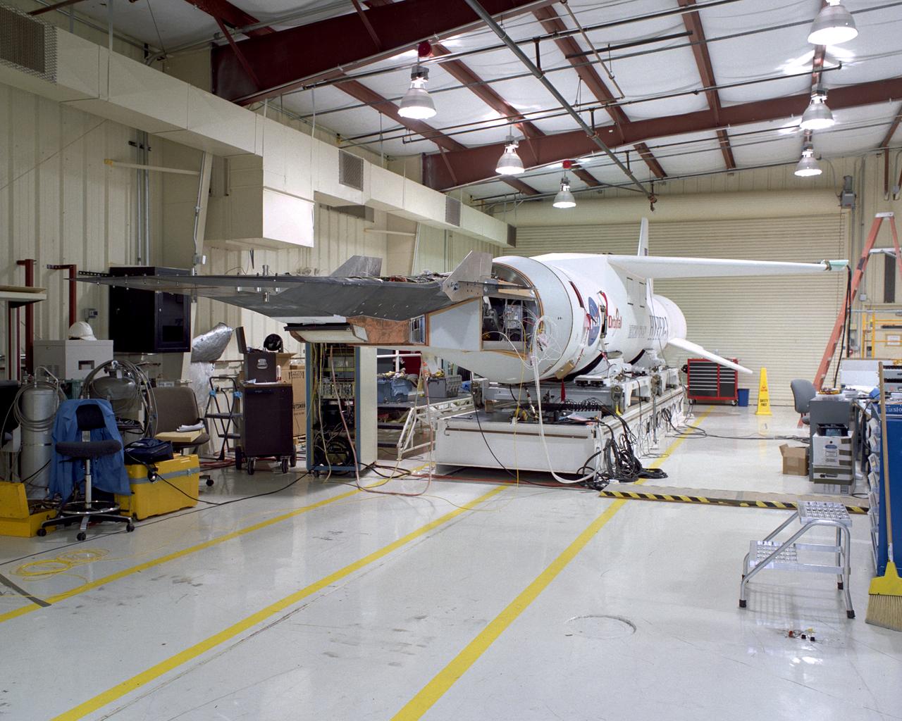 The first of three X-43A hypersonic research aircraft was mated to its modified Pegasus® booster rocket in late January at NASA's Dryden Flight Research Center, Edwards, Calif.