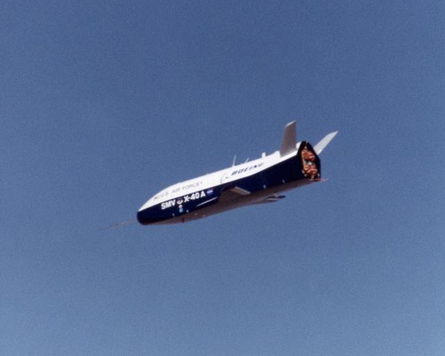 NASA image: First flight at NASA's Dryden Flight Research Center for the X-40A was a 74 second glide from 15,000 feet on March 14, 2001