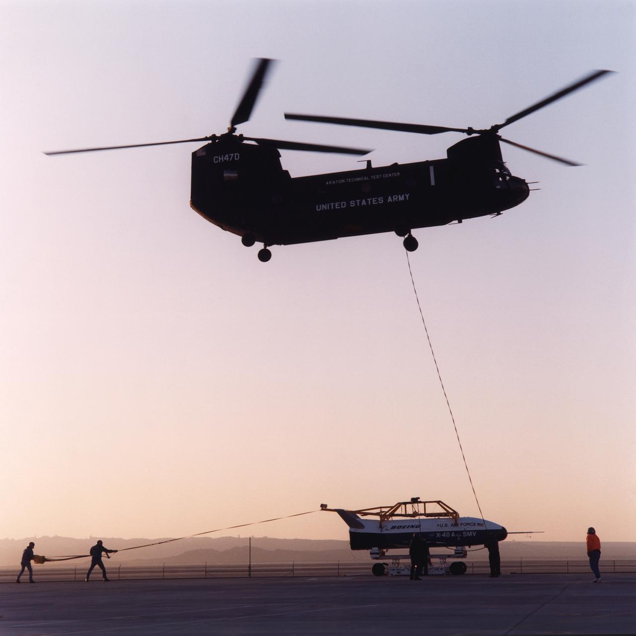 CH-47 and X-40A before Free flight 4A