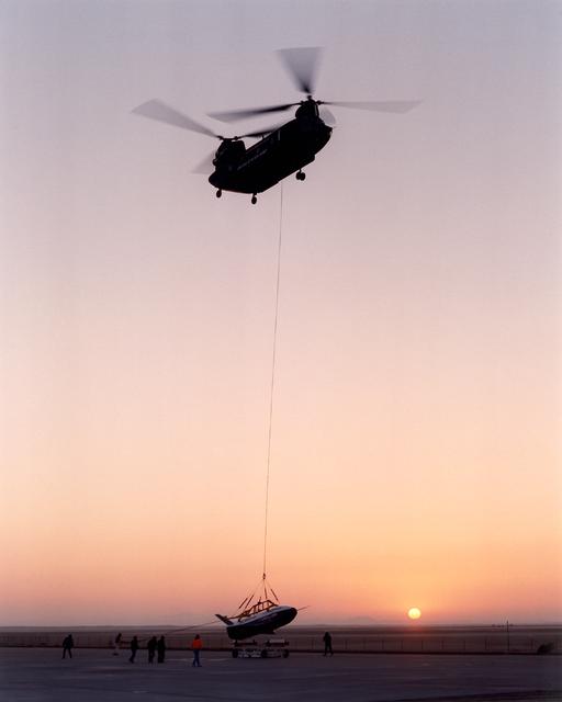 NASA image: X-40A departure with CH-47 - flight #7