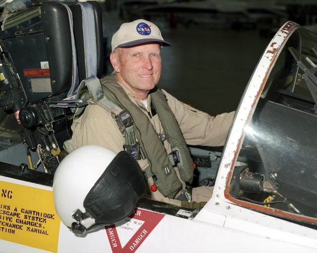 NASA image: Research pilot and former astronaut C. Gordon Fullerton in an F/A-18