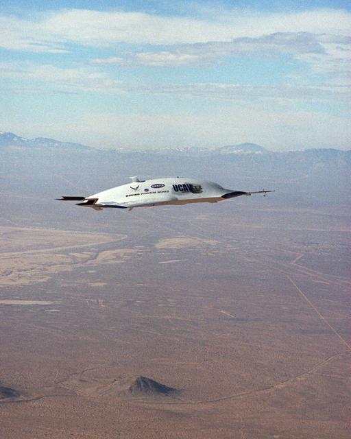 The first X-45A Unmanned Combat Air Vehicle (UCAV) technology demonstrator completed its sixth flight on Dec. 19, 2002, raising its landing gear in flight for the first time. The X-45A flew for 40 minutes and reached an airspeed of 195 knots
