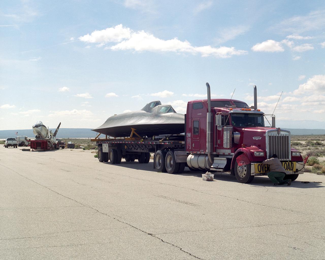 Dryden Flight Research Center's SR-71B Blackbird aircraft, NASA tail number 831, is destined for the Kalamazoo Air Zoo museum in Kalamazoo, Mich., and the F-18 High Angle-of-Attack Research Vehicle (HARV) aircraft, NASA tail number 840, is going to the Virginia Air and Space Center in Hampton, Va.  NASA's SR-71B was one of only two SR-71 trainer aircraft built, and served NASA in that role, as well as for some high-speed research, from 1991 to 1999.  The F-18 HARV provided some of the most comprehensive data on the high-angle-of-attack flight regime, flying at angles of up to 70 degrees from the horizontal. The HARV flew 385 research flights at Dryden from 1987 through 1996.