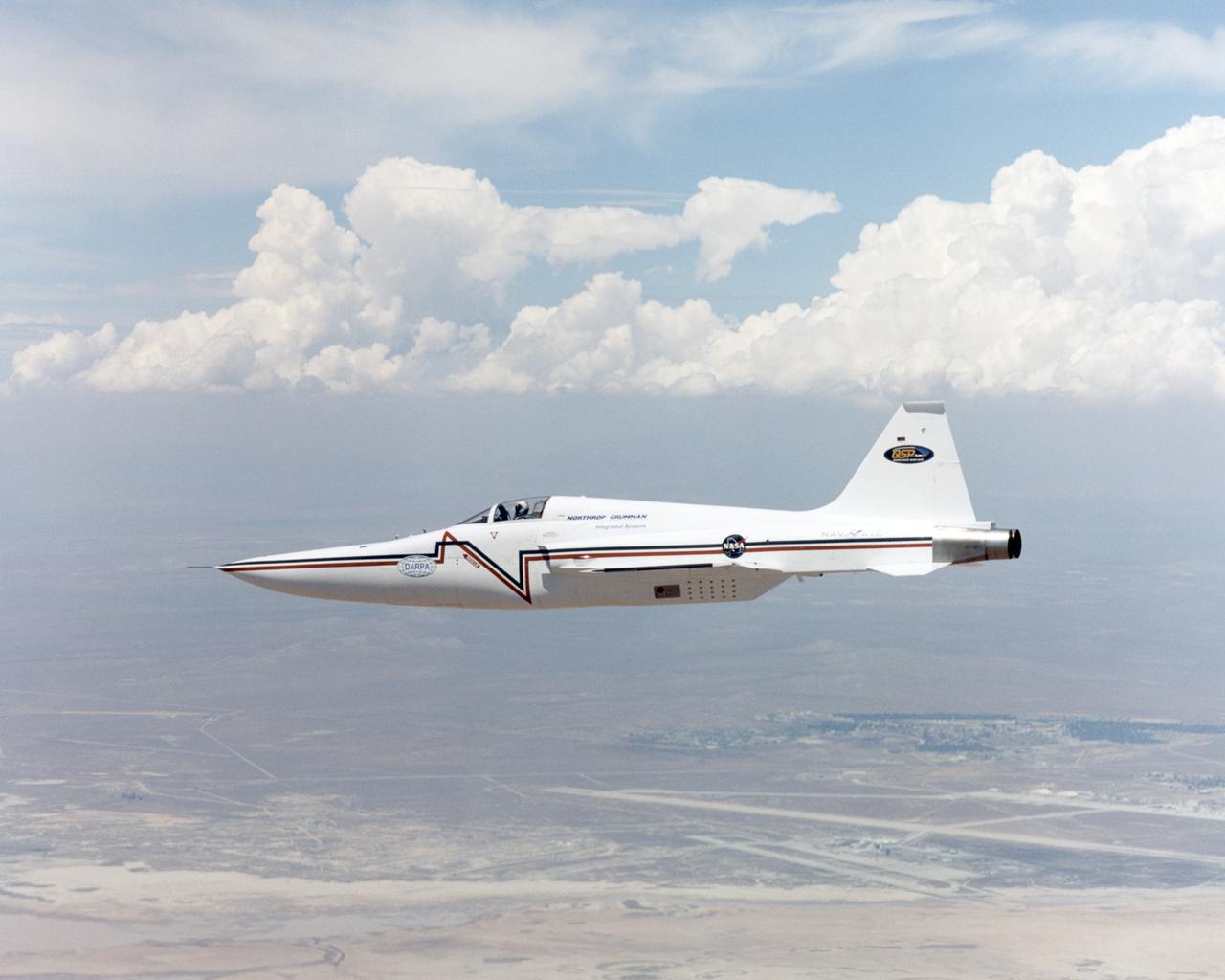 Northrop-Grumman Corporation's modified U.S. Navy F-5E Shaped Sonic Boom Demonstration (SSBD) aircraft.
