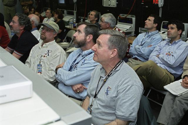 NASA image: NASA personnel in a control room during the successful second flight of the X-43A aircraft