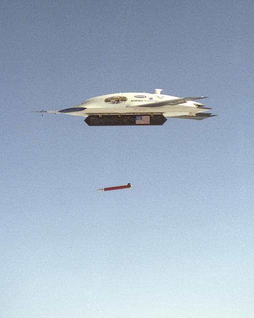 NASA image: X-45A first GPS-guided weapon demonstration - weapon release