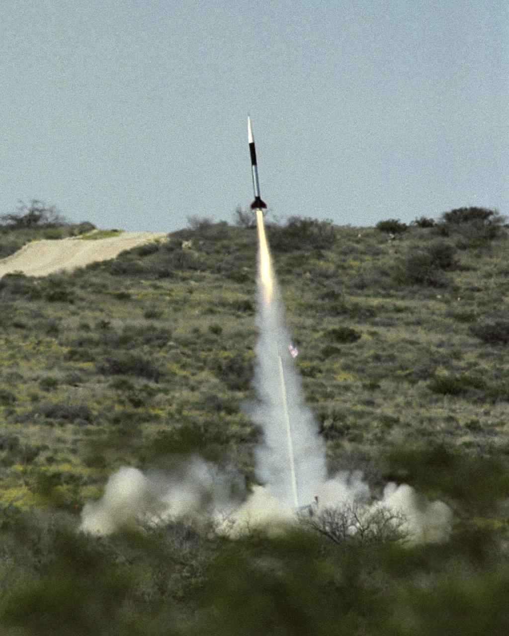 Launch of the first Dryden Aerospike rocket. The Dryden Aerospike Rocket Test provided the first known data from a solid-fueled aerospike rocket in flight.