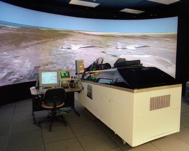 NASA image: The F-18 simulator at NASA's Dryden Flight Research Center, Edwards, California
