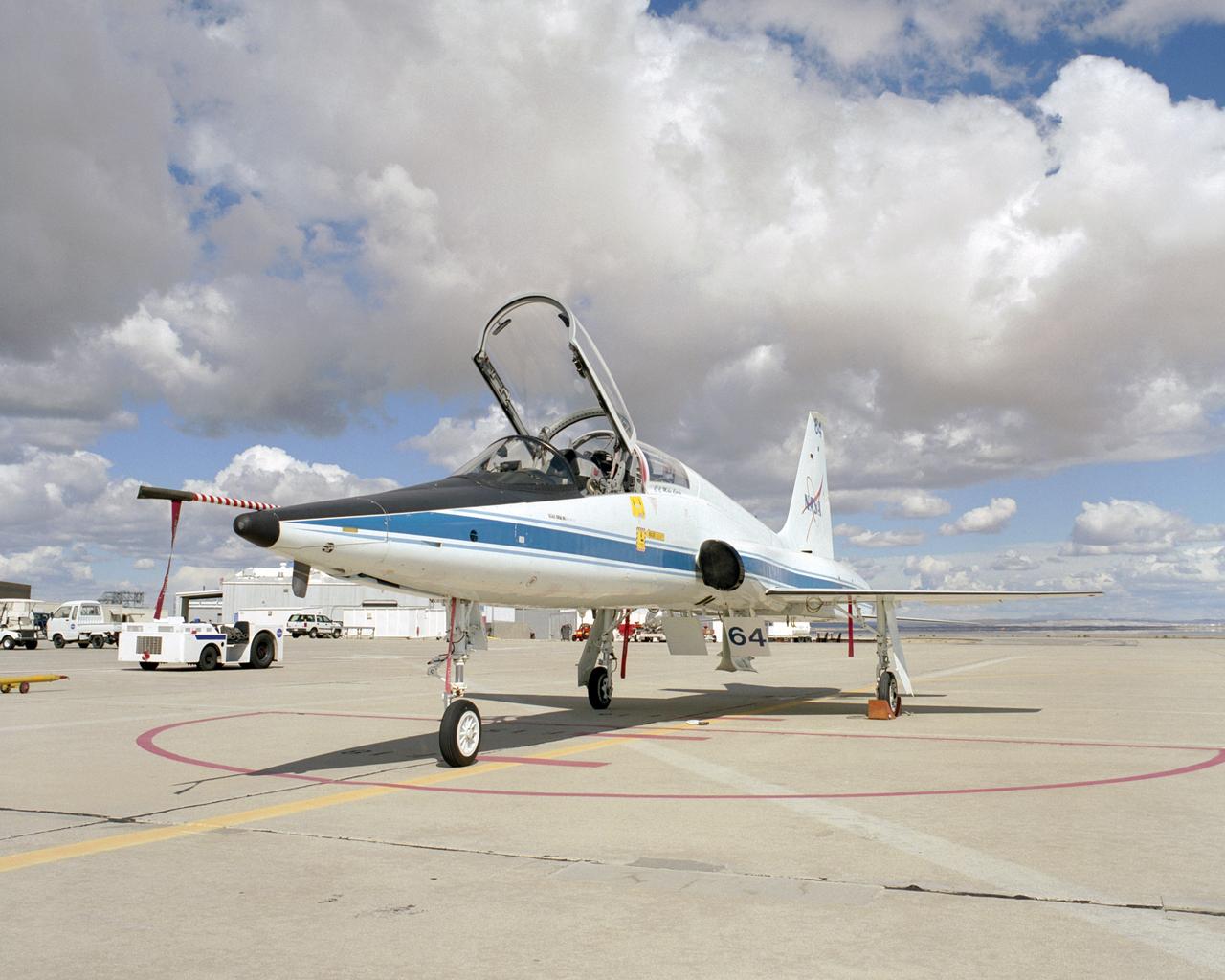 Formerly at NASA's Langley Research Center, this Northrop T-38 Talon is now used for mission support and pilot proficiency at the Dryden Flight Research Center.