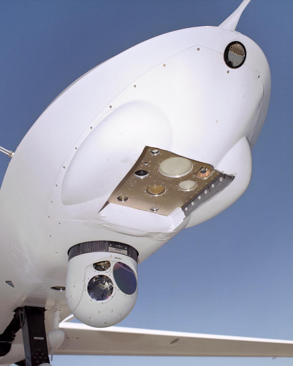 An ocean color senor, a passive microwave vertical sounder and an electro-optical sensor were mounted on the Altair UAV for the NOAA-NASA flight demonstration.