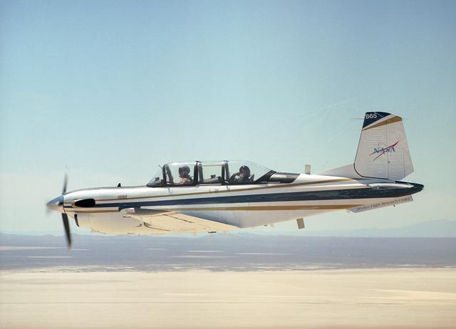NASA image: This turboprop-powered Beech T-34C is flown by NASA's Dryden Flight Research Center for mission support and pilot proficiency