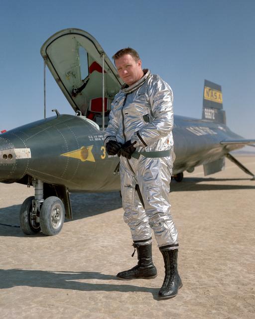 NASA image: John B. McKay after X-15 flight #3-27-44