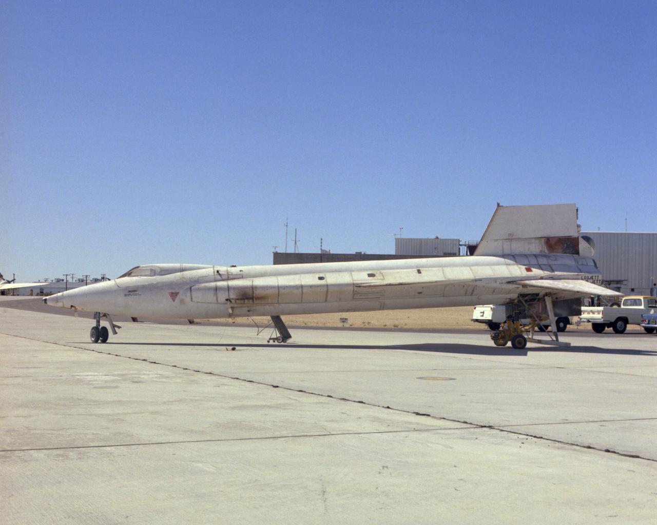 X-15A-2 post flight photo showing heat damage from Mach 6.7 flight on 3 Oct 67. Flt. 2-53-97; pilot-Pete Knight.
