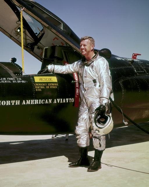 NASA image: Joseph A. Walker after X-15 flight #2-14-28