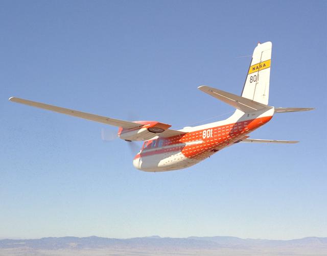 NASA image: The Aero Commander arrived at the NASA Flight Research Center (later, Dryden Flight Research Center, Edwards, CA).