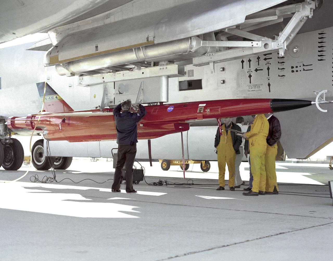 DAST Mated to B-52 on Ramp - Close-up