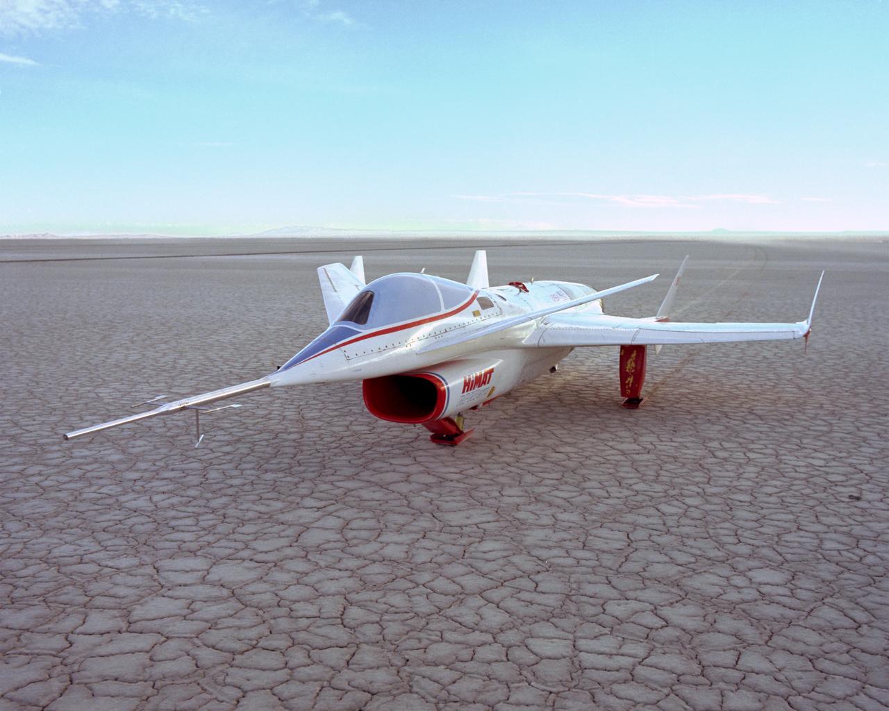 The HiMAT (Highly Maneuverable Aircraft Technology) subscale research vehicle, seen here after landing to conclude a research flight, was flown by the NASA Dryden Flight Research Center, Edwards, California, from mid 1979 to January 1983. The aircraft demonstrated advanced fighter technologies that have been used in the development of many modern high performance military aircraft.