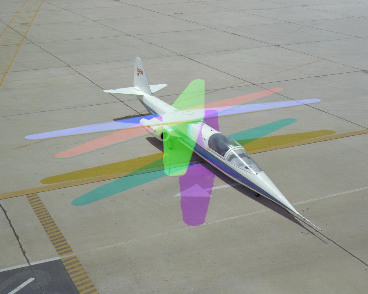 Multiple exposure image showing wing movement on AD-1.