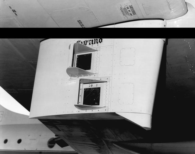 NASA image: Shuttle Tile Flight Test Fixture (FTF) on NOAA WP-3D Orion aircraft