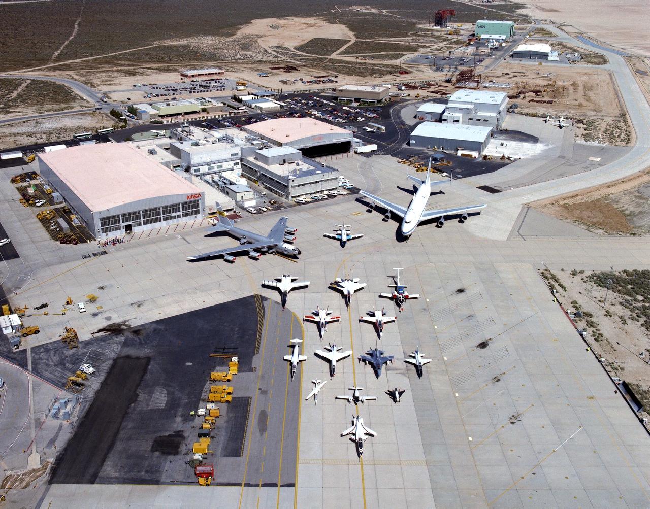 Dryden Aircraft Fleet on ramp and facility - 1988