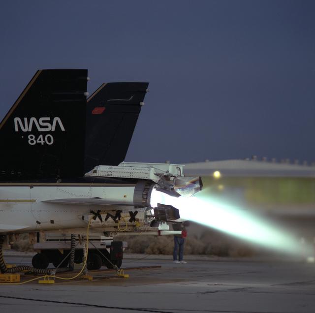NASA image: F/A-18 Performs Thrust Vectoring Test