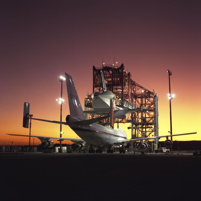 NASA image: Shuttle Atlantis Mounted to Boeing 747
