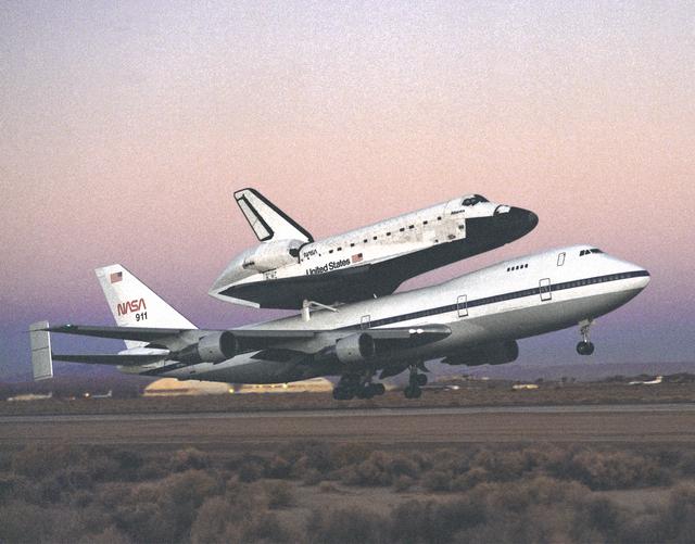 NASA image: STS-66 Atlantis 747 SCA Ferry Flight Morning Takeoff for Delivery to Kennedy Space Center, Florida