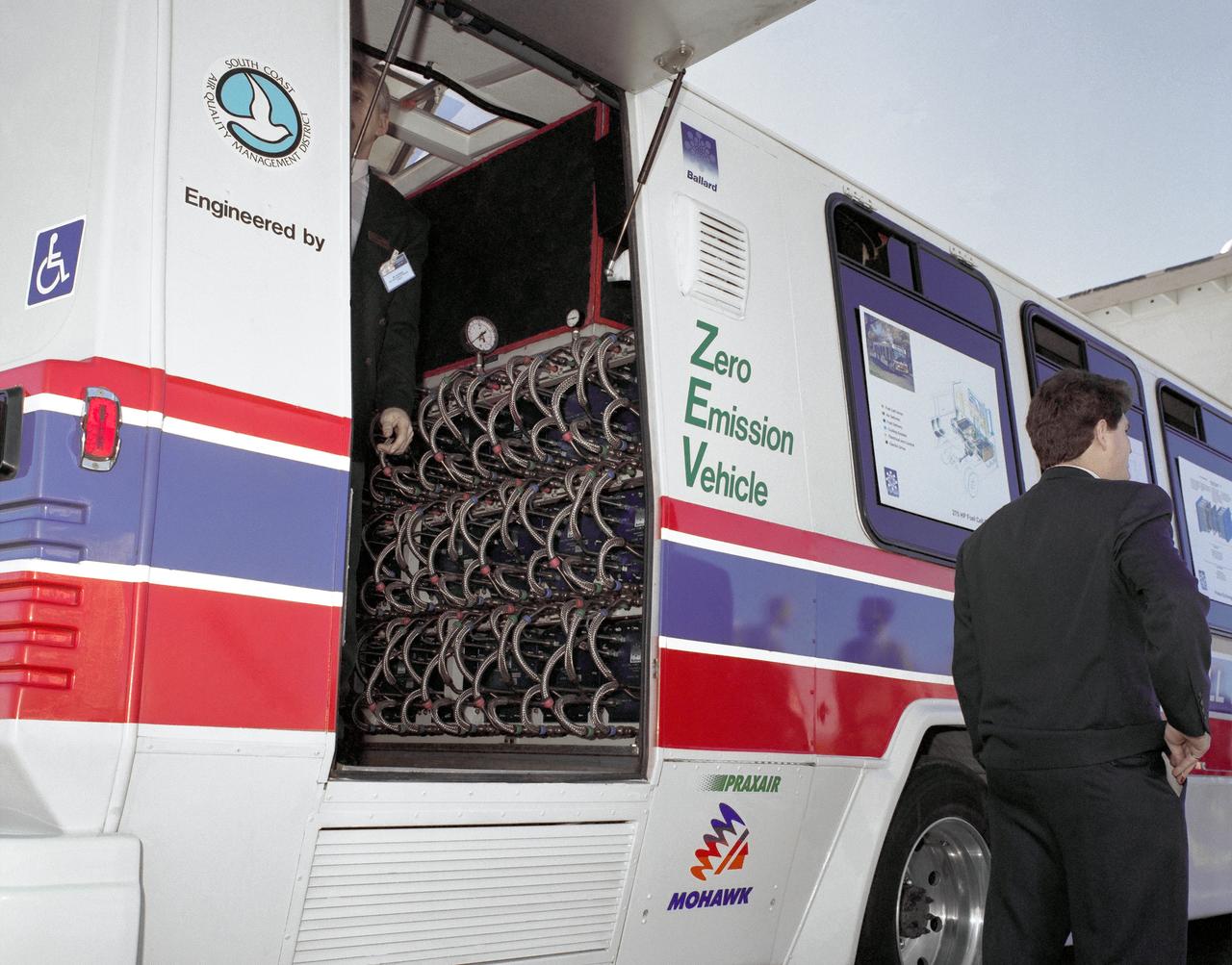 Fuel Cell Powered Bus - closup of installed cells