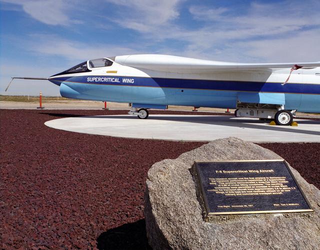 NASA image: F-8 SCW on display stand