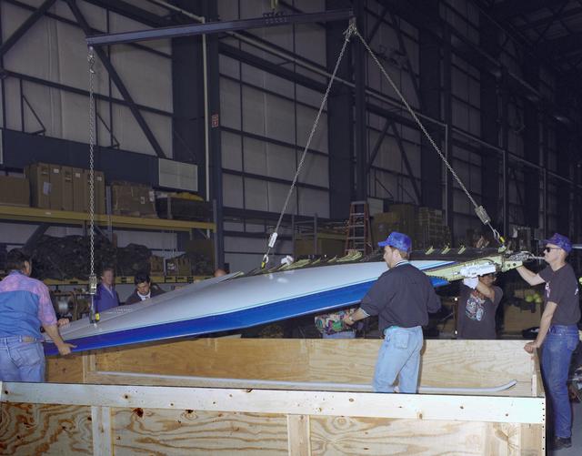 NASA image: X-31 Wing Storage for Shipping