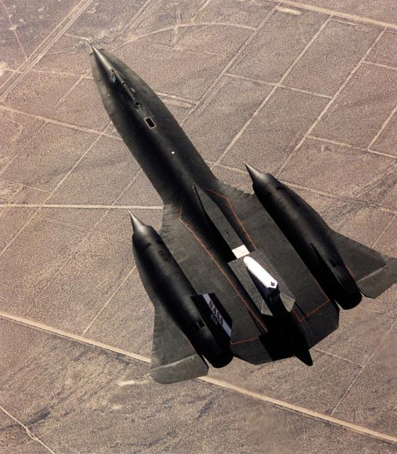 NASA image: Linear Aerospike SR-71 Experiment (LASRE) first flight view from above