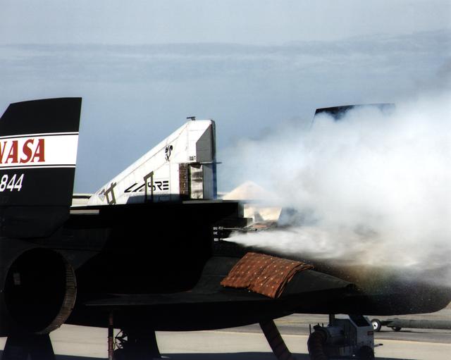 NASA image: Linear Aerospike SR-71 Experiment (LASRE) ground cold flow test
