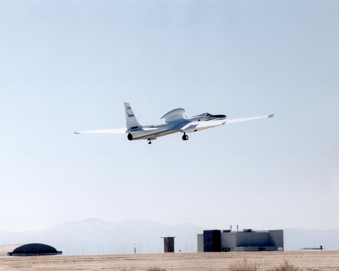 ER-2 tail number 709, was one of two Airborne Science ER-2s used as science platforms by Dryden. The aircraft were platforms for a variety of high-altitude science missions flown over various parts of the world. They were also used for earth science and atmospheric sensor research and development, satellite calibration and data validation. 