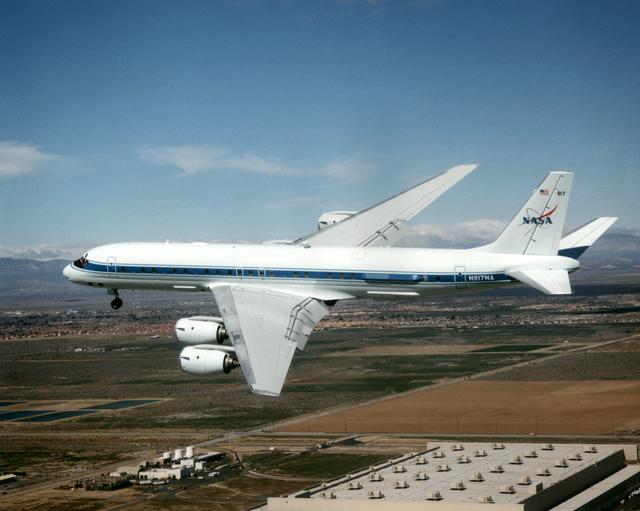 DC-8 Airborne Laboratory in flight over Palmdale, CA