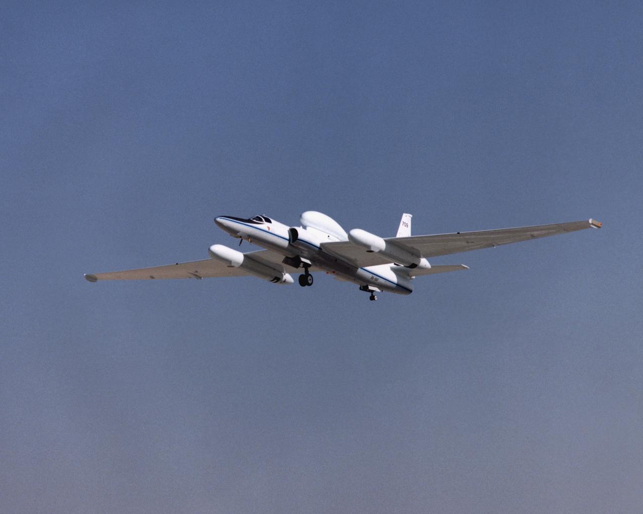 ER-2 tail number 709, was one of two Airborne Science ER-2s used as science platforms by Dryden. The aircraft were platforms for a variety of high-altitude science missions flown over various parts of the world. They were also used for earth science and atmospheric sensor research and development, satellite calibration and data validation. 