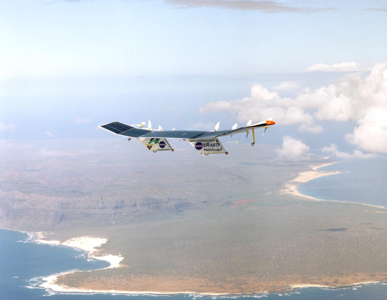 Pathfinder-Plus on a flight with the Hawaiian island of N'ihau in the background.
