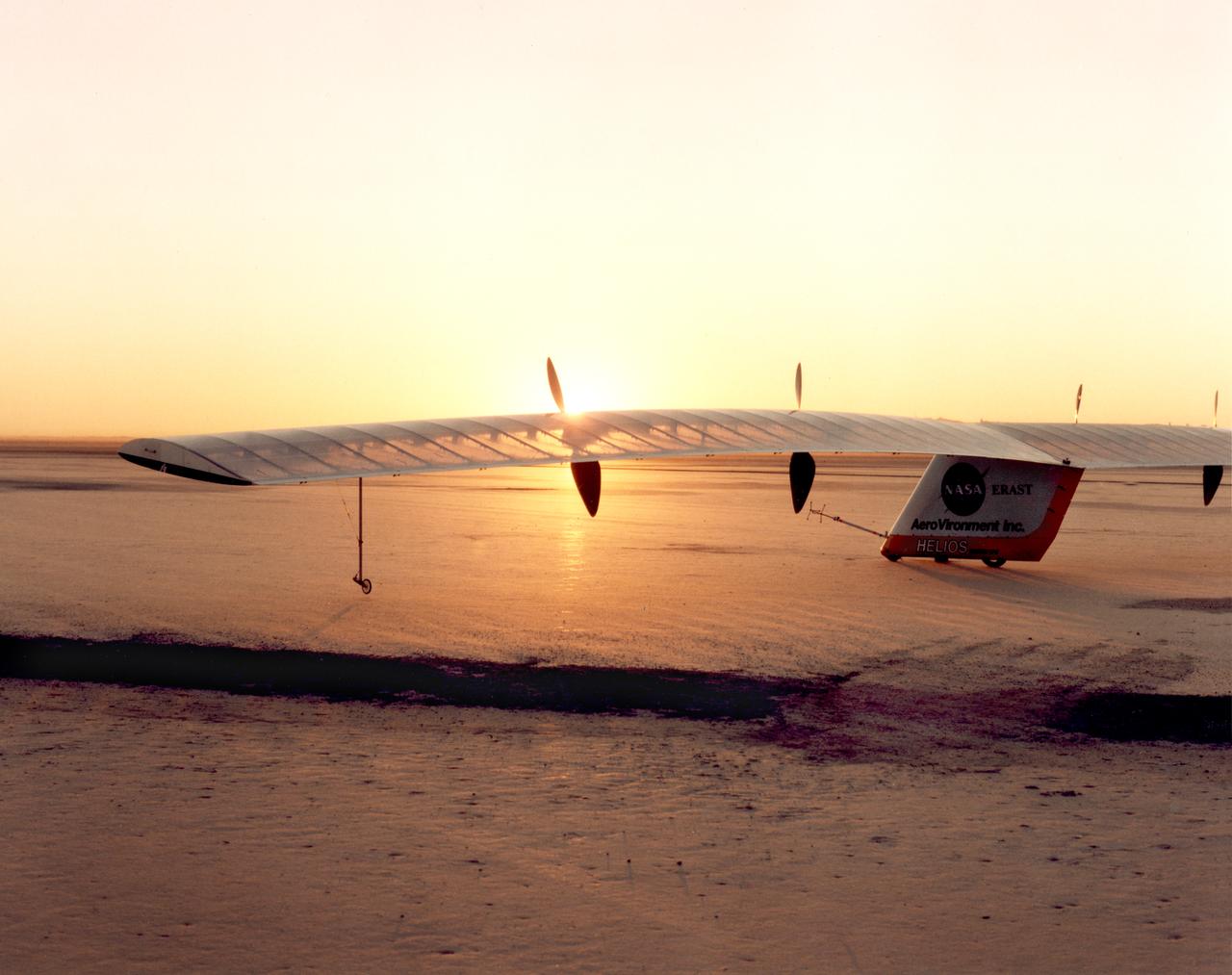 Helios Prototype on lakebed prior to first battery-powered flight