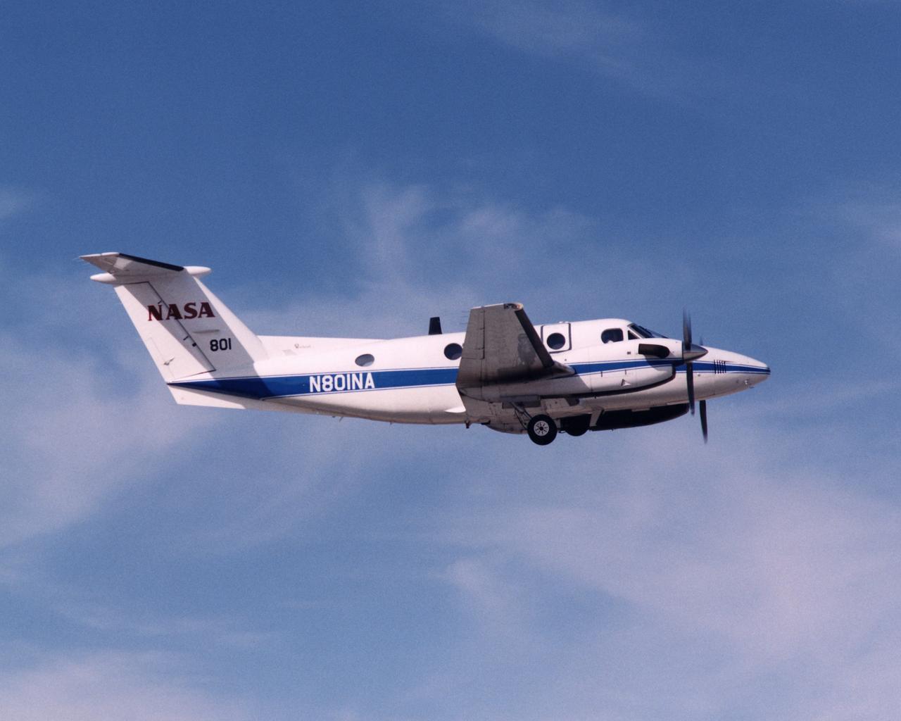 NASA KingAir N801NA during takeoff.