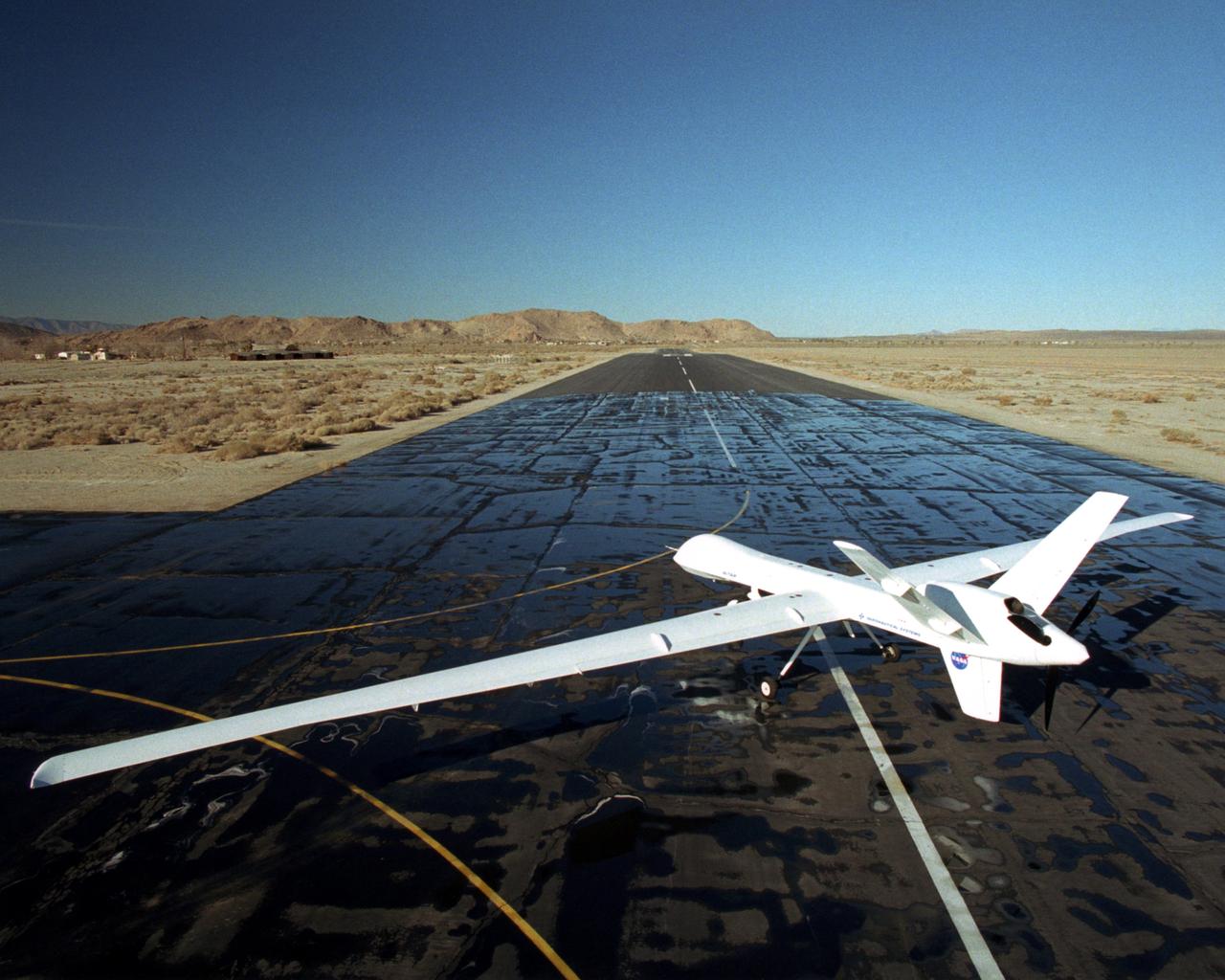 The long, narrow wings of NASA's Altair are designed to allow the unmanned aerial vehicle (UAV) to maintain long-duration flight at high altitudes.