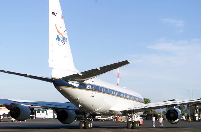 NASA image: NASA Dryden's DC-8 on the ramp at Jaun Santamaria International Airport, San Jose, Costa Rica during the AirSAR 2004 campaign