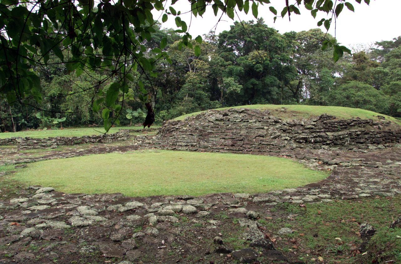 Pre-Columbian archaeological ruins are revealed through Costa Rican rain forest in this photo taken during NASA's AirSAR 2004 Mesoamerica campaign. AirSAR 2004 Mesoamerica is a three-week expedition by an international team of scientists that uses an all-weather imaging tool, called the Airborne Synthetic Aperture Radar (AirSAR) which is located onboard NASA's DC-8 airborne laboratory. The radar, developed by NASA's Jet Propulsion Laboratory, can penetrate clouds and also collect data at night. Its high-resolution sensors operate at multiple wavelengths and modes, allowing AirSAR to see beneath treetops, through thin sand, and dry snow pack. Much of the archaeological evidence needed to understand Pre-Columbian societies in Central America comes from features on the landscape. Difficult terrain and logistics have limited ground data collection.  AirSAR helped to detect signs of ancient civilizations hidden beneath the forest. Its images will shed insights into the way modern humans interact with their landscape, and how ancient peoples lived and what became of their civilizations.