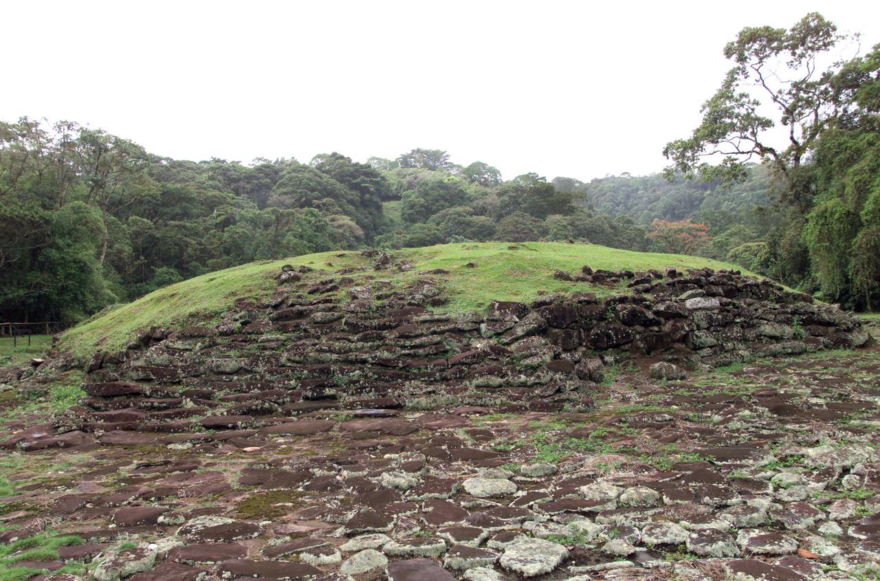 Pre-Columbian archaeological ruins are revealed through Costa Rican rain forest in this photo taken during NASA's AirSAR 2004 Mesoamerica campaign. AirSAR 2004 Mesoamerica is a three-week expedition by an international team of scientists that uses an all-weather imaging tool, called the Airborne Synthetic Aperture Radar (AirSAR) which is located onboard NASA's DC-8 airborne laboratory. The radar, developed by NASA's Jet Propulsion Laboratory, can penetrate clouds and also collect data at night. Its high-resolution sensors operate at multiple wavelengths and modes, allowing AirSAR to see beneath treetops, through thin sand, and dry snow pack. Much of the archaeological evidence needed to understand Pre-Columbian societies in Central America comes from features on the landscape. Difficult terrain and logistics have limited ground data collection.  AirSAR helped to detect signs of ancient civilizations hidden beneath the forest. Its images will shed insights into the way modern humans interact with their landscape, and how ancient peoples lived and what became of their civilizations.