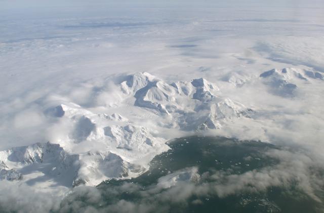 NASA image: An AirSAR 2004 view from the DC-8 as it approaches the Larsen Ice Shelf, which is part of the Antarctic Peninsula