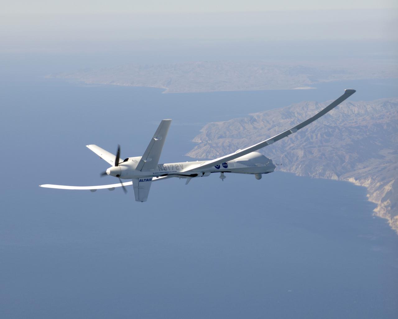 General Atomics' uninhabited Altair flew a NOAA/NASA coastal mapping, mammal observation and marine monitoring mission off the California coast in late 2005.