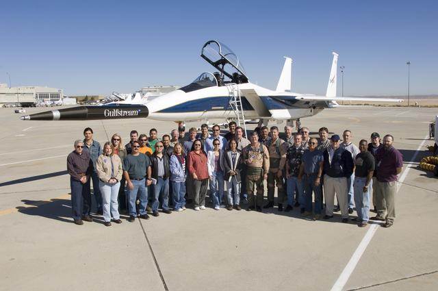 NASA image: Group photo following the 300th NASA Dryden flight of F-15B #836