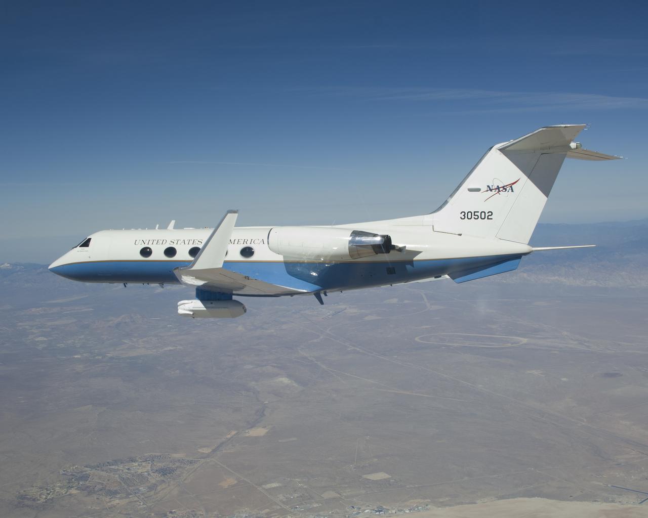 The effect of the underbelly UAVSAR pod on the aerodynamics of NASA's Gulfstream-III research aircraft was evaluated during several check flights in early 2007.