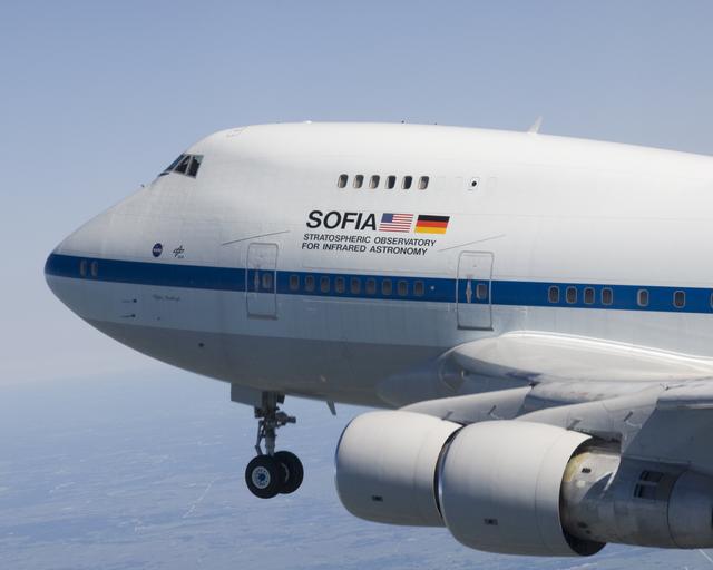 NASA's Stratospheric Observatory for Infrared Astronomy (SOFIA) was airborne for almost two hours during its first check flight at Waco, Texas on April 26, 2007