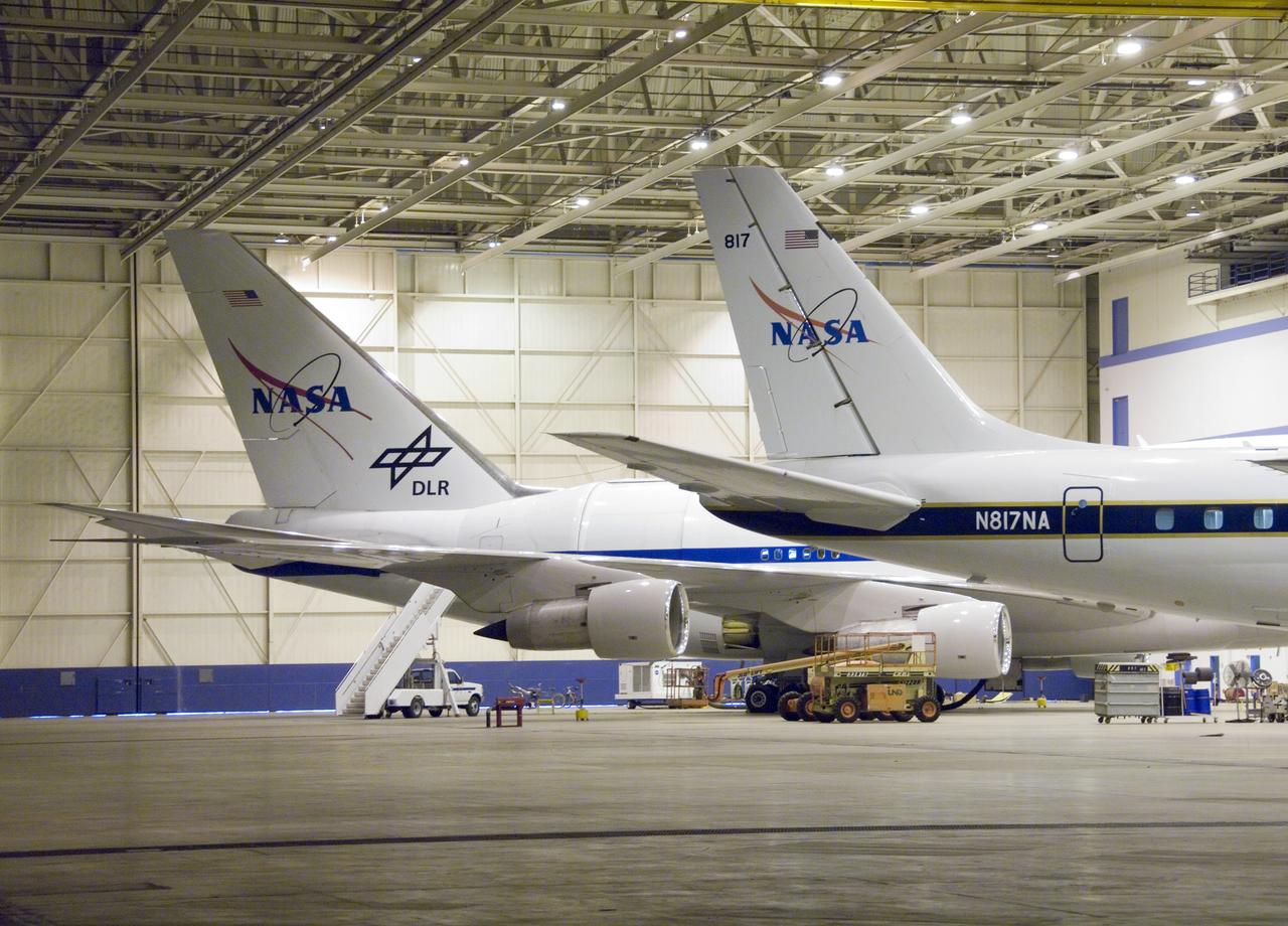Two large science aircraft, a DC-8 flying laboratory and the SOFIA 747SP, are based at NASA's Dryden Aircraft Operations Facility in Palmdale, Calif.