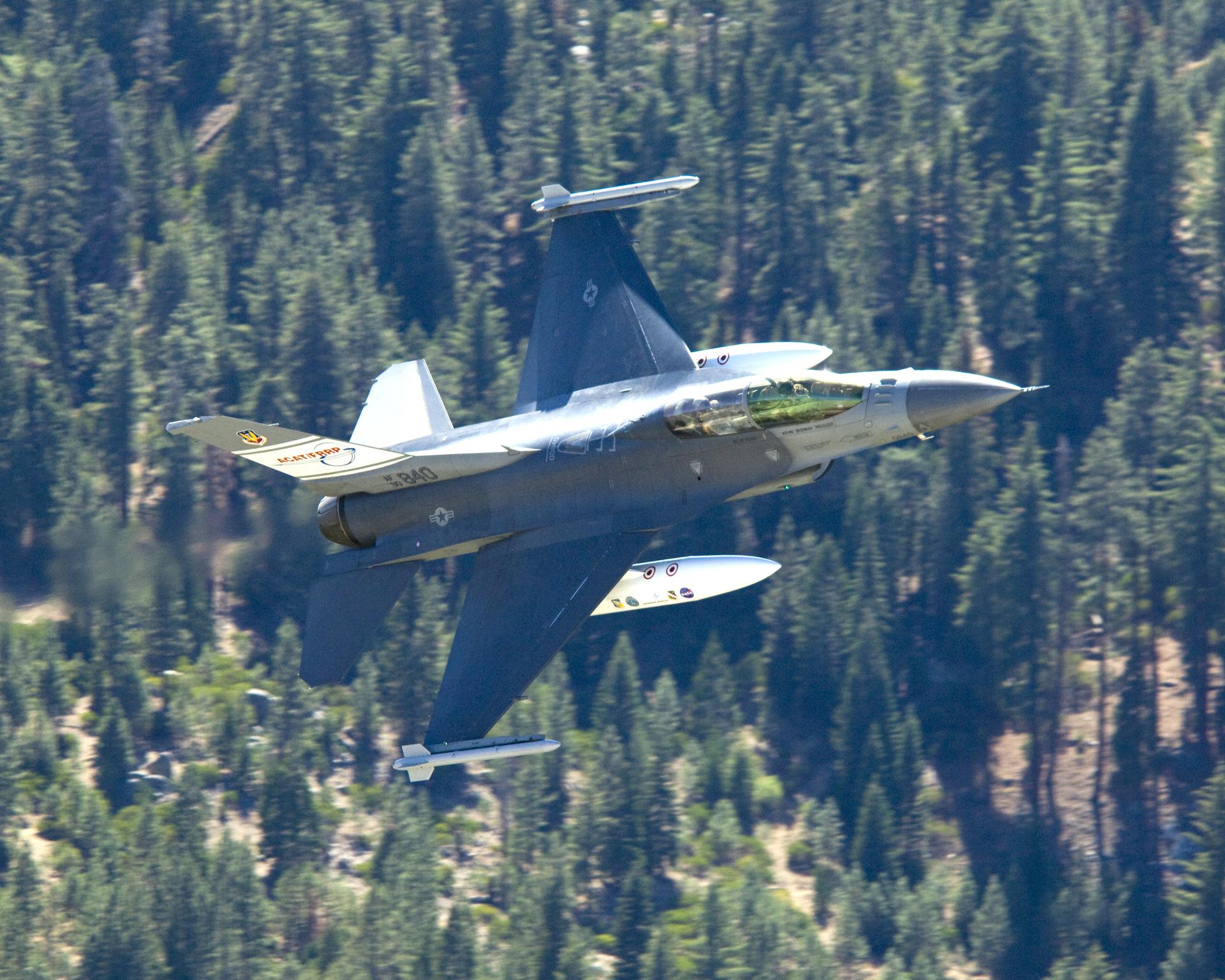 The F-16D Automatic Collision Avoidance Technology aircraft tests of the Automatic Ground Collision Avoidance System, or Auto-GCAS.