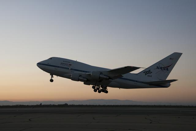 NASA image: SOFIA Sunset Lift Off